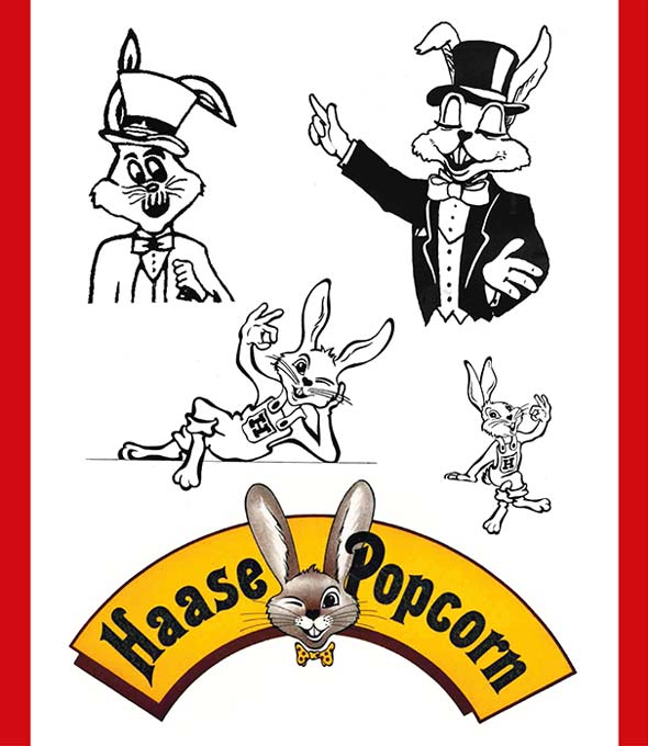 Logo-Entwicklung von Haase Popcorn von 1975 bis 1985