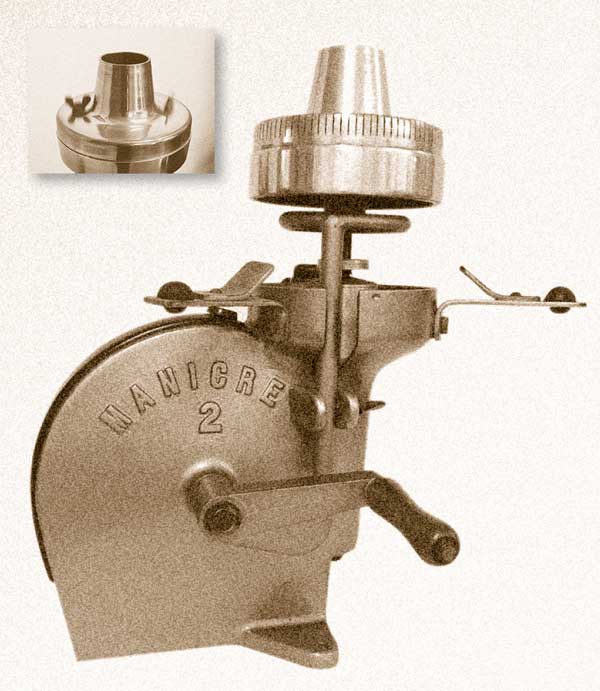 Mit Schwungrad und Handkurbel betriebene ZuckerwatteMaschine