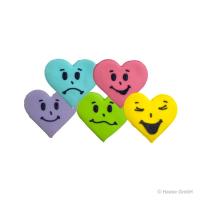 Herz - Emoji Gesicht - 50g - 60 Stück 