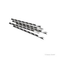 Löffeltrinkhalme - Papier - 125 Stück - schwarz/weiß gestreift - 8 x 200 mm 