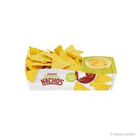 Nachoschalen mit einem Dip-Fach - Pappkarton/Kraftpapier 