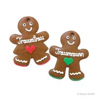 Lebkuchenfigur Traumpaar 40 g - 50 Stück - 40x Praumfrau + 10x Traummann 