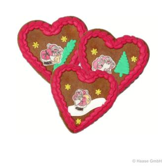Weihnachtsherz mit Aufleger 70 g - 70 Stück