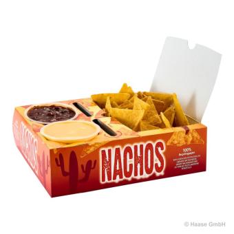 Nacho Box mit 2 Dips - FSC - Pappkarton/Kraftpapier 