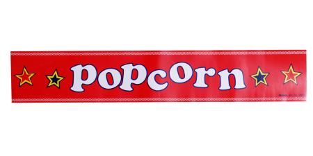 Aufkleber Schrift Popcorn Sterne rot 