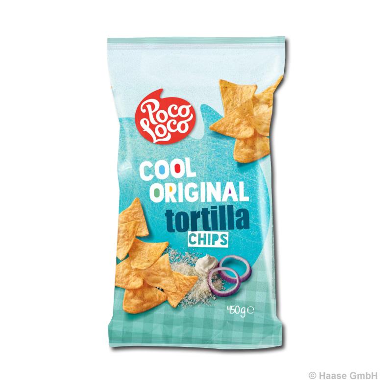 Poco Loco Tortilla Chips - Cool Original (Sour Cream & Onion) - 12 x 450 g 