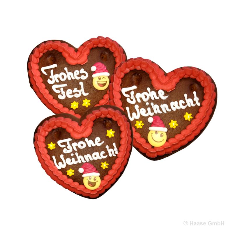Weihnachts-Spruchherz mit Smiley 95 g - 40 Stück