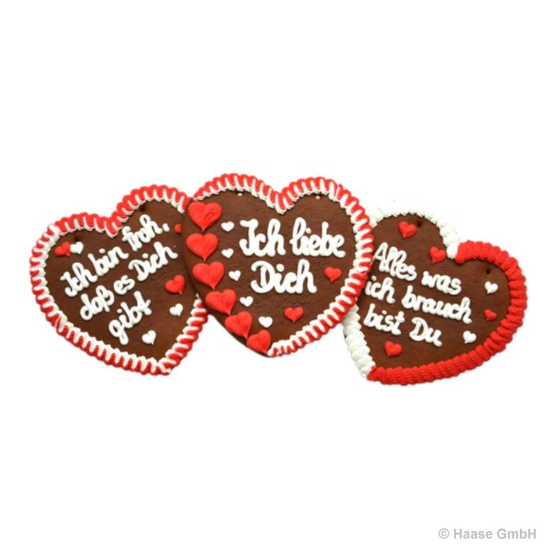 Lebkuchenherz mit Liebessprüchen - 270 g - 20 Stück 
