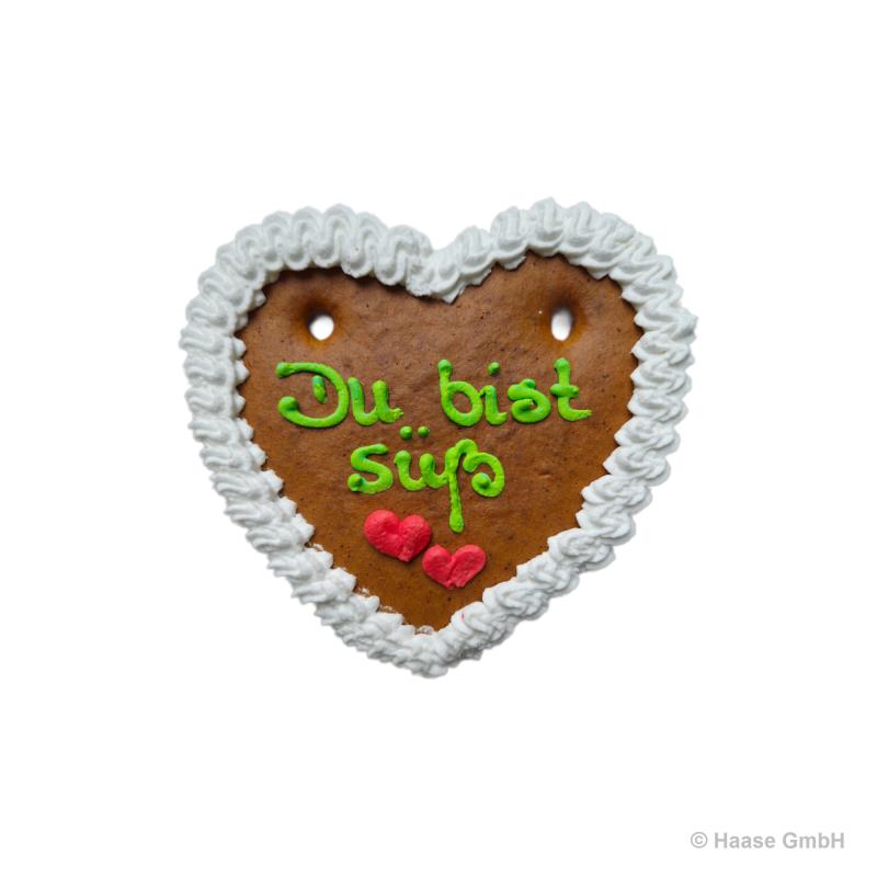 Lebkuchenherz mit bunter Schrift 90g - 54 Stück 