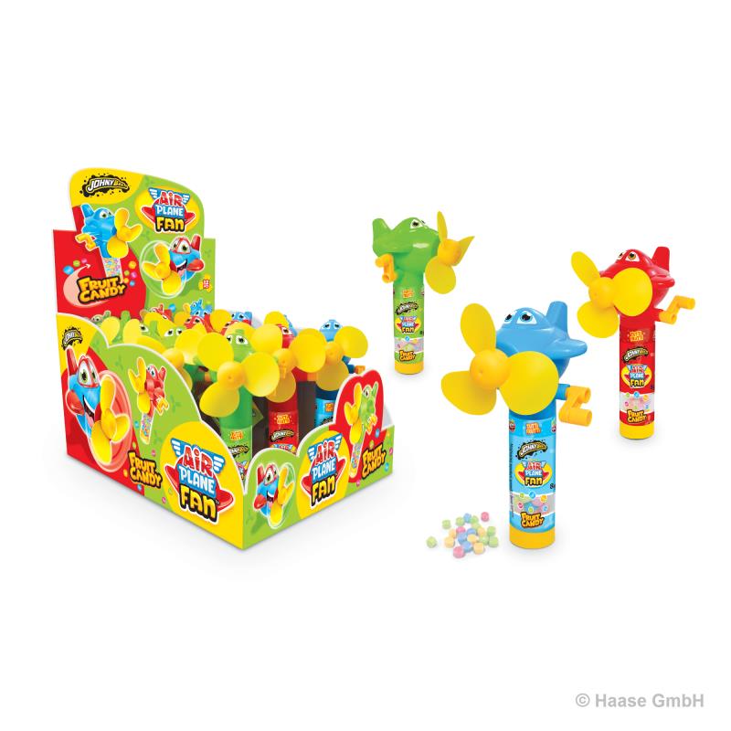 Johny Bee Air Plane Fan Fruit Candy 12 x 8g 