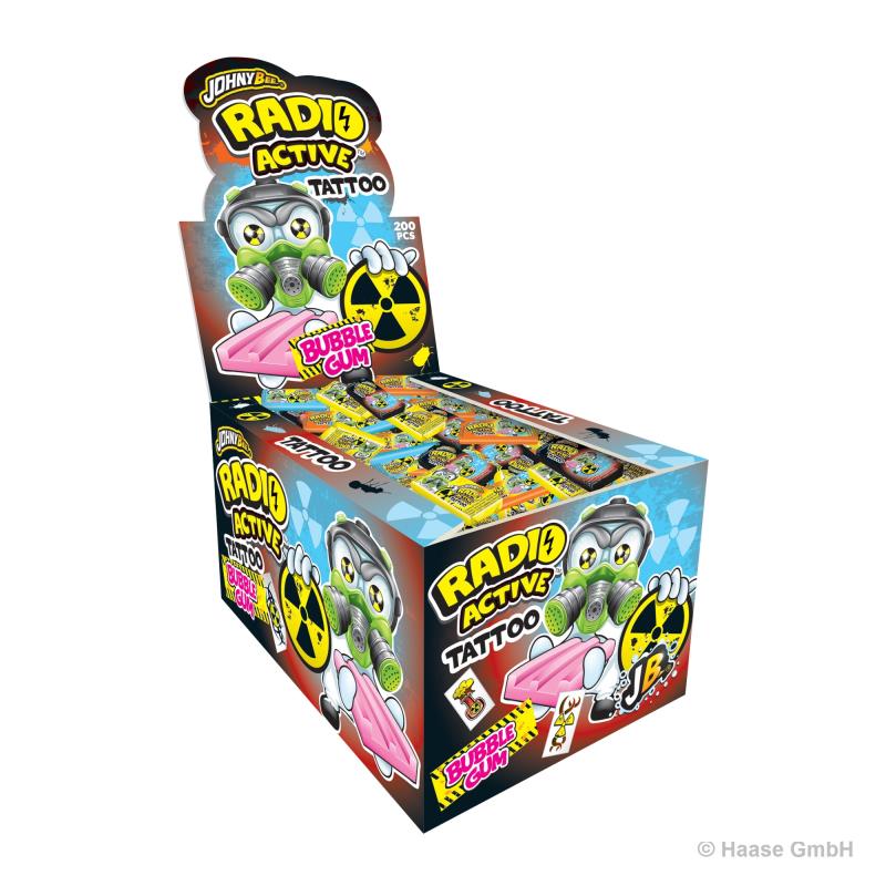 Johny Bee Radio Active Tattoo Bubble Gum 200 x 5g 