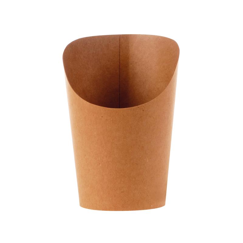 Snackbecher für Bubble Waffeln, Wraps und mehr - braun - 300 ml 