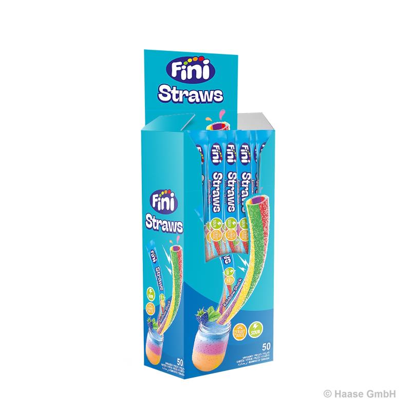 Fini Straws Rainbow - sauer - Trinkhalme 50 x 25g 