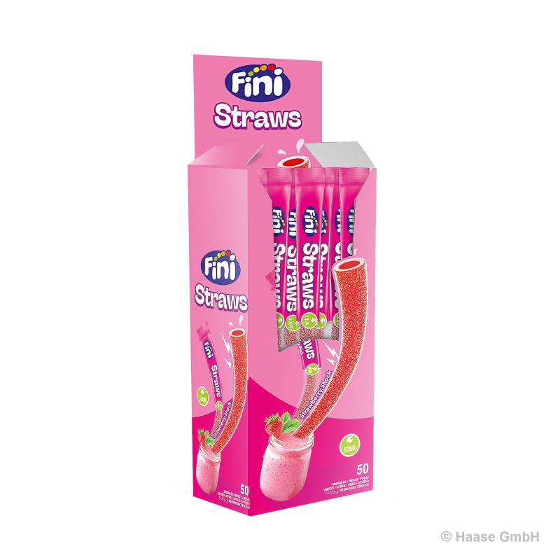 Fini Straws Strawberry - sauer - 50 x 25mg 