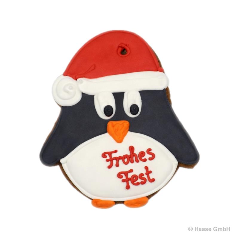 Lebkuchen Pinguin mit Mütze, 14 cm 80g - 40 Stück 