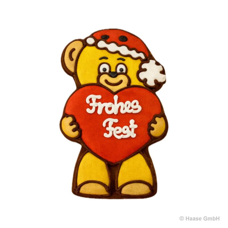 Weihnachtsbär Frohes Fest 23 cm, 200g - 15 Stück 