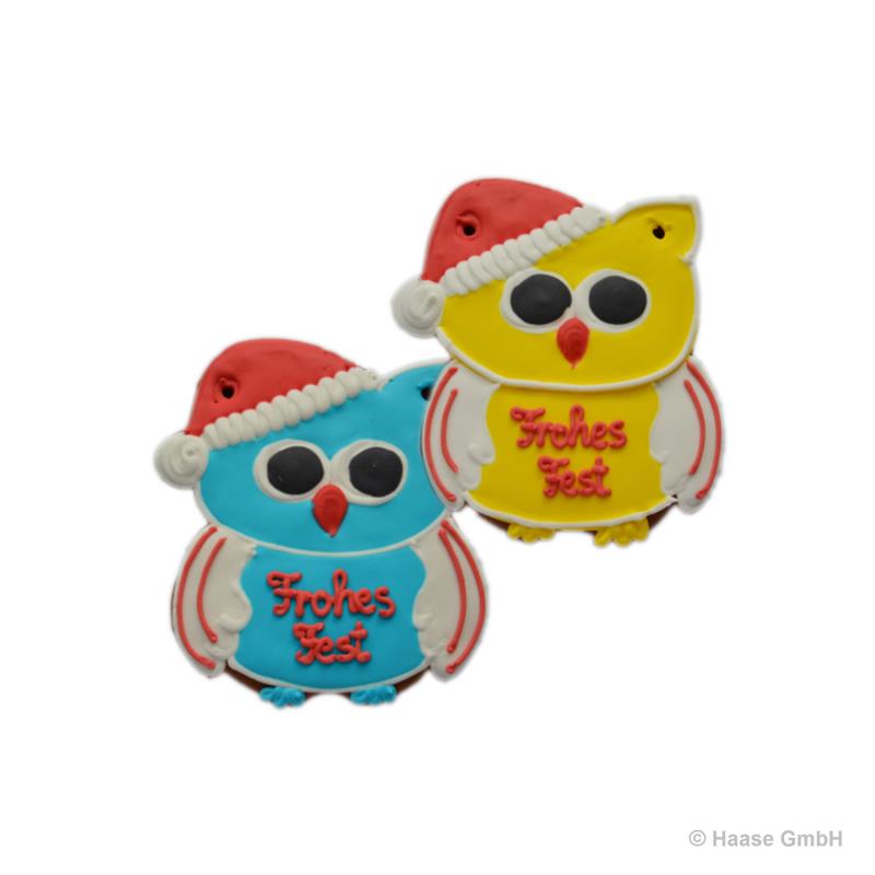 Lebkuchen Eule mit Mütze 2-fach 13 cm 80g - 40 Stück 